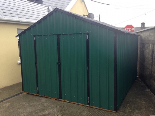 10ft x 18ft Green Steel Garden Shed